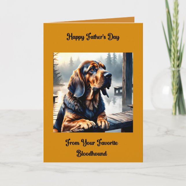 Fathers Day Card from Bloodhound Dog (Front)