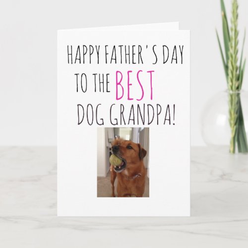 Fathers Day Card from Dog to Dog GRANDPA