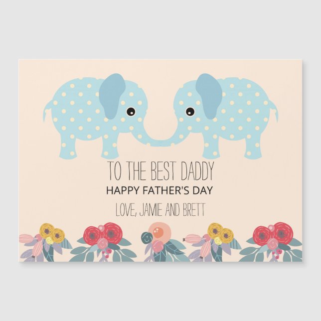 Father's Day Card From Twins | Cute Elephants (Front)