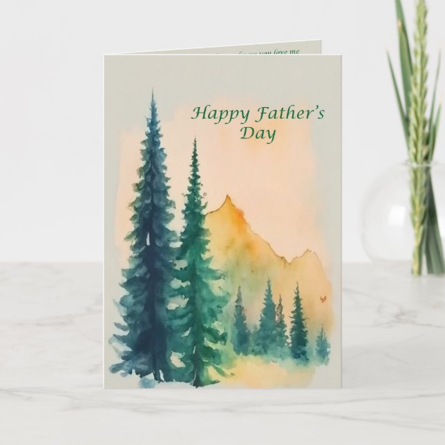 Father's Day card nature watercolor  (Front)