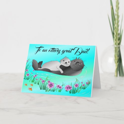 Fathers Day Card Otter Cute