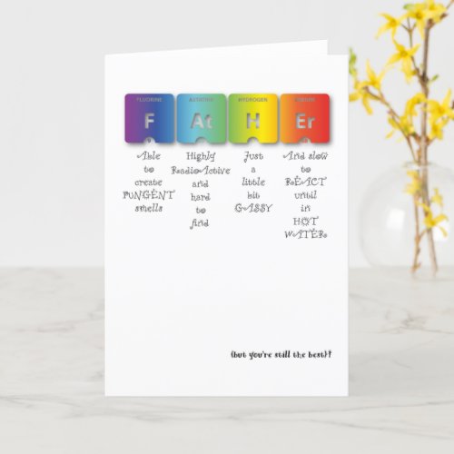 Fathers Day Card Periodic Table