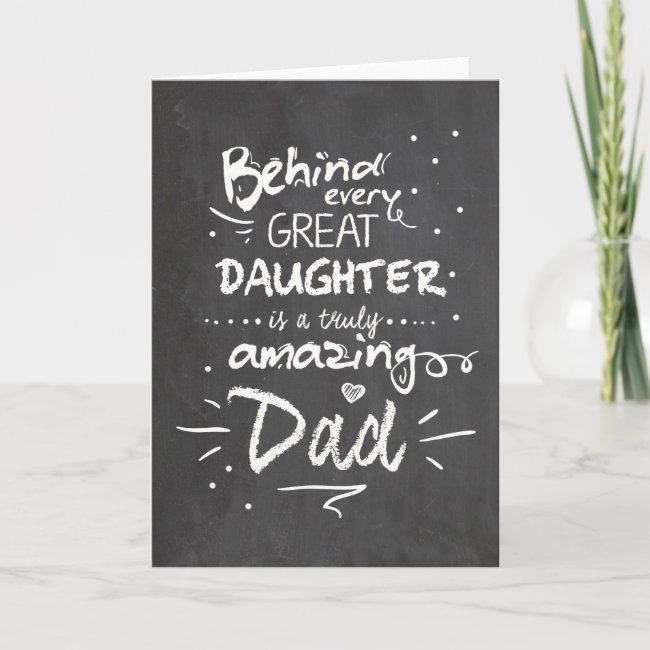 Father's day card Quote Daughter Chalkboard