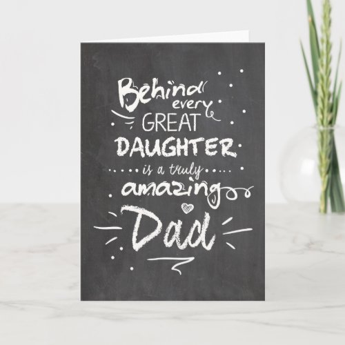 Fathers day card Quote Daughter Chalkboard