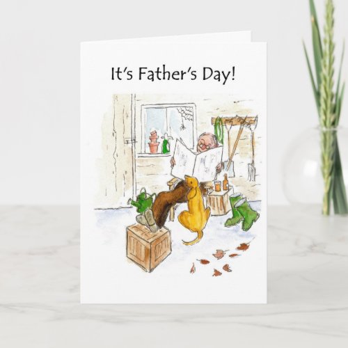 Fathers Day Card _ Relaxing in the Garden Shed