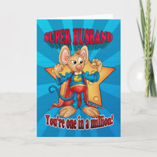 Father's Day Card - Super Husband Mouse - One In A