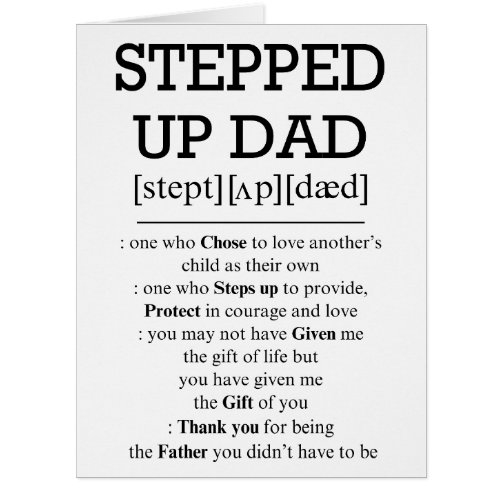 Fathers Day Card to Step Dad  Stepped Up Dad