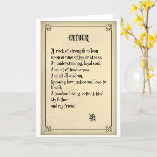 Fathers Day Card Victorian Poem