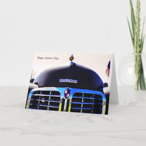 Fathers Day Card vintage Lincoln car