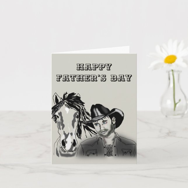 Father's Day Card with Cowboy (Small Plant)