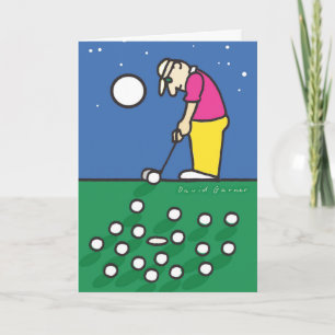 Father's day card with golfer illustration