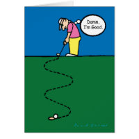 Father's Day card with golfer illustration