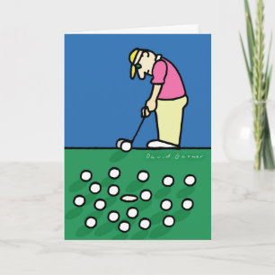 Father's Day card with golfer illustration