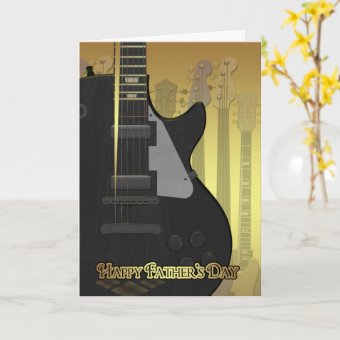 Father's Day Card With Guitar | Zazzle
