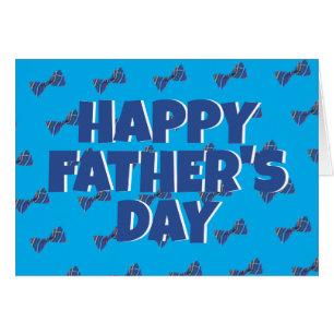 Father's Day Card with Personalized Message, Blue