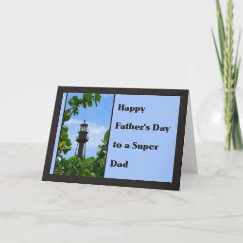 Fathers Day Card with Sanibel Lighthouse
