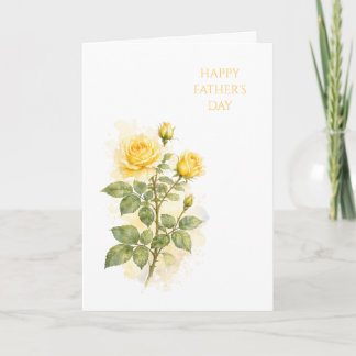 Father's Day Card Yellow Rose Watercolor Card