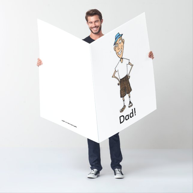Father's Day Cartoon Dad Funny Quote In Biggest Card (In Situ)