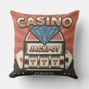 Fathers Day Casino Jack Pot Throw Pillow