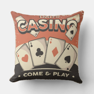 Fathers Day Casino Poker Cards Throw Pillow