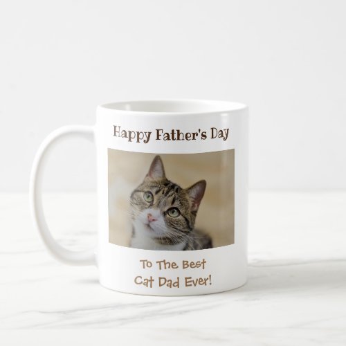 Fathers Day Cat Dad Worlds Best Ever Pet Photo Coffee Mug