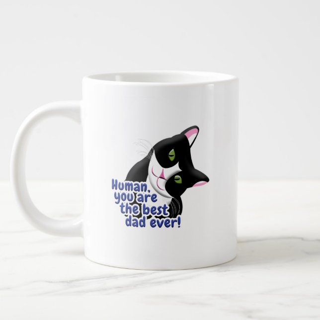 Father's Day Cat Giant Coffee Mug (Left)