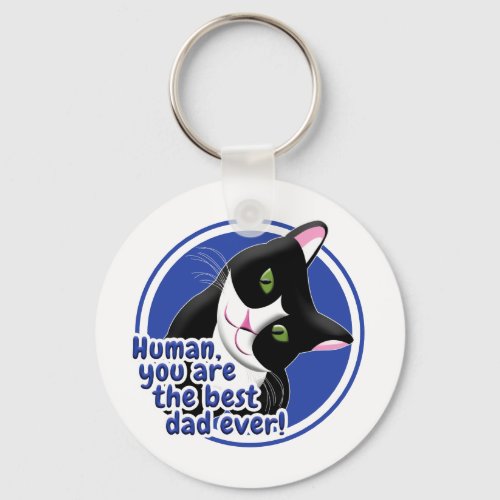 Fathers Day Cat Keychain