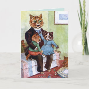 FATHER'S DAY CAT LOUIS WAIN GREETING CARD
