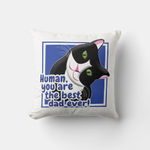 Father's Day Cat Throw Pillow