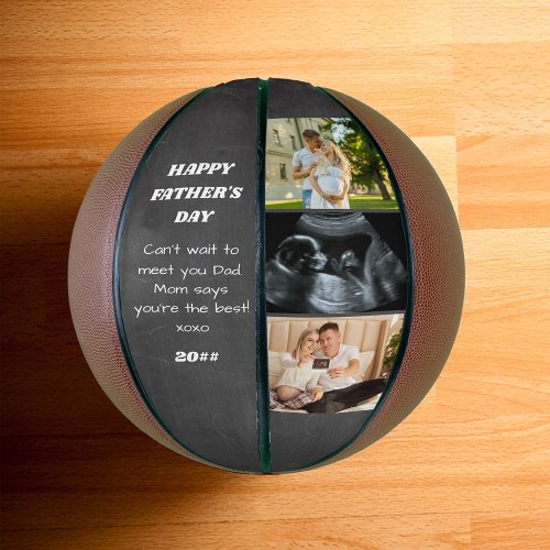 Fathers Day Chalkboard 3 Photo Baby Message Basketball