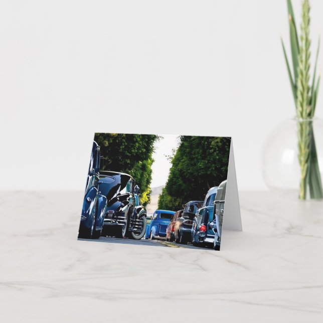 Fathers Day Classic Car  Holiday Card (Front)