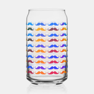 Father's Day Colored beards Custom Names & Message Can Glass