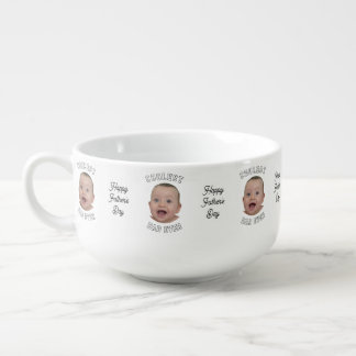 Fathers Day Coolest Dad Ever Baby Face Photo Cool Soup Mug