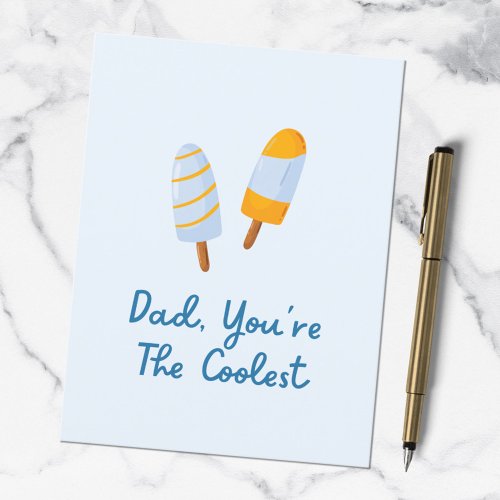 Fathers Day Coolest Dad Funny Quote Postcard