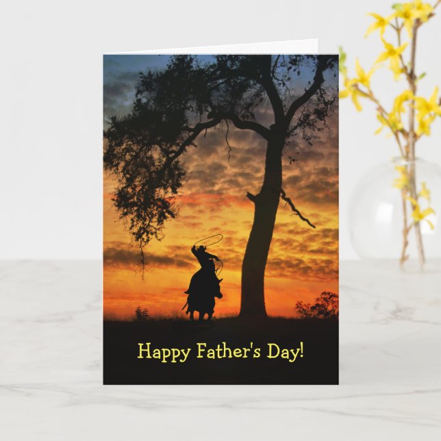Father's Day Country Western Happy Trails Card (Yellow Flower)