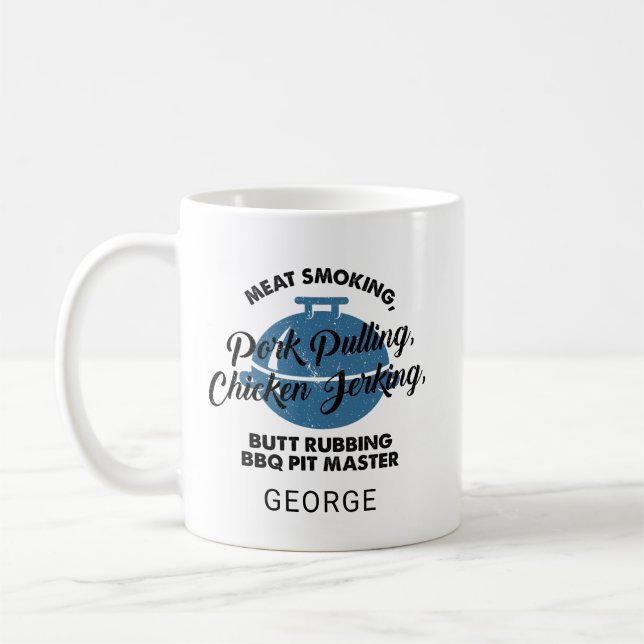Fathers Day Custom BBQ Dad Personalized Coffee Mug (Left)