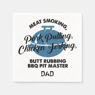 Fathers Day Custom BBQ Dad Personalized Paper Napkins