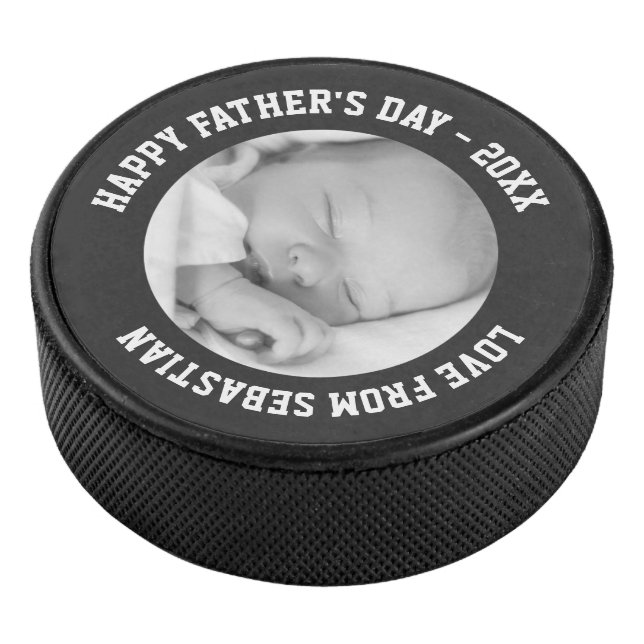 Fathers Day Custom One of a Kind Personalized Hockey Puck (3/4)