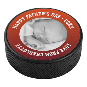 Fathers Day Custom Personalized Hockey Puck