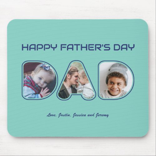 Fathers Day Custom Photo Alphabet Letter Word Dad Mouse Pad