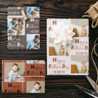 Fathers Day Custom Photo Brown Terracotta Set of 3