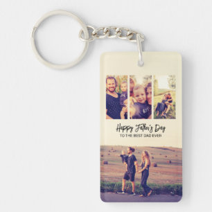 Father's Day Custom Photo Collage Best Dad Ever Keychain