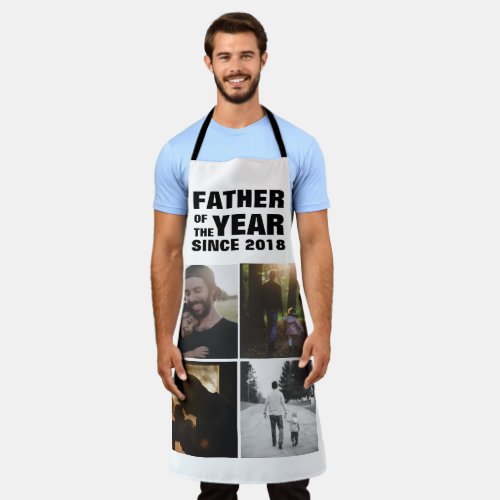Fathers Day Custom Photo Collage Father Of Year Apron