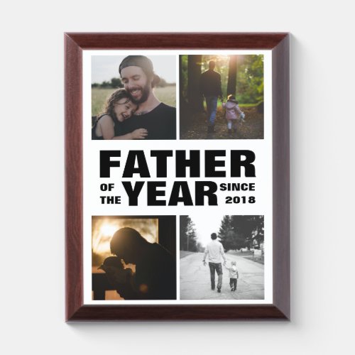 Fathers Day Custom Photo Collage Father Of Year Award Plaque