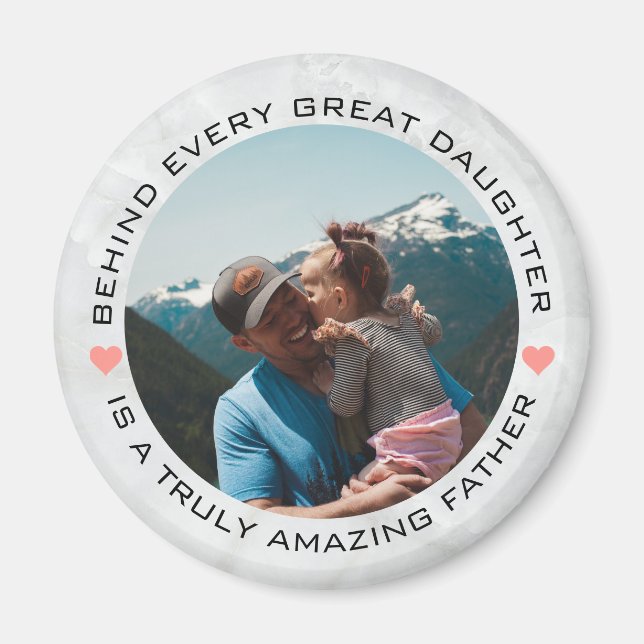Father's Day Custom Photo Hearts Magnet (Front)