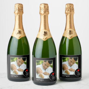 Fathers Day,  Custom Photo – Personalized Sparkling Wine Label