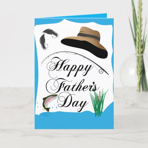 Fathers Day Customizable Fishing Family Photo Card