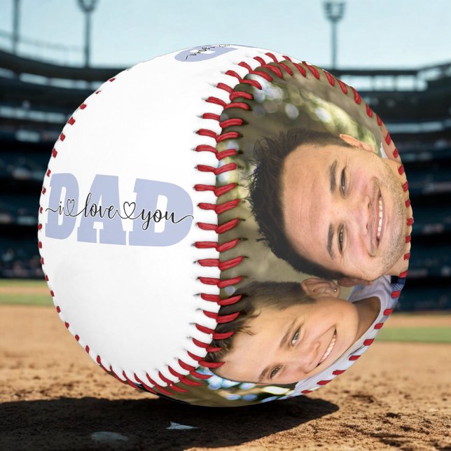 Father's Day Customized Photo I Love You Dad Quote Baseball (Creator Uploaded)