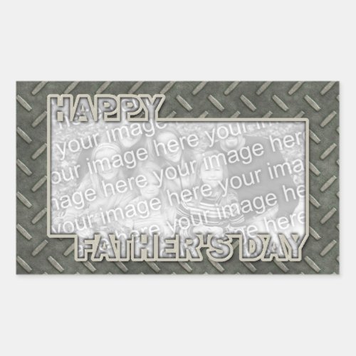 Fathers Day Cut Out ADD YOUR PHOTO Metal Grid Rectangular Sticker