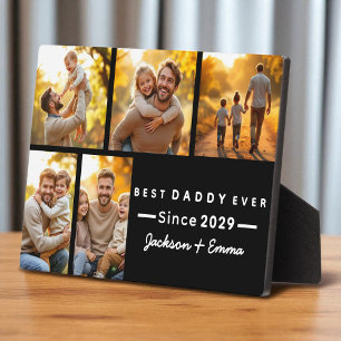 Father's Day Cute 5 Photo Collage Best Daddy Ever Plaque